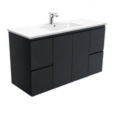 Fienza Dolce 1200mm Satin Black Wall Hung Vanity